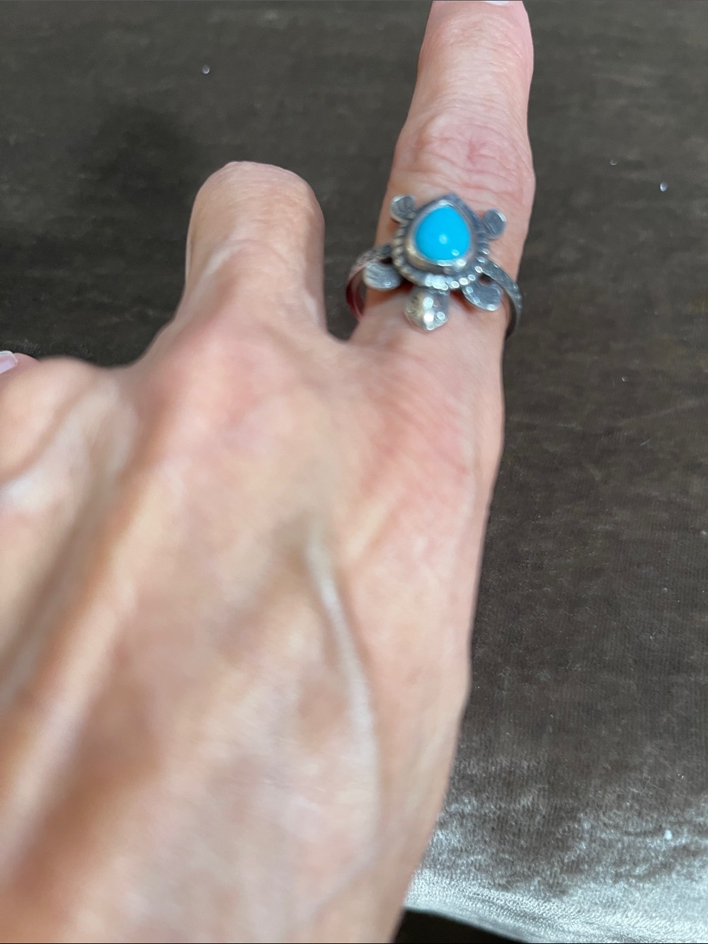 Turquoise Teardrop Turtle Ring - 925 Sterling Silver JAMES AVERY